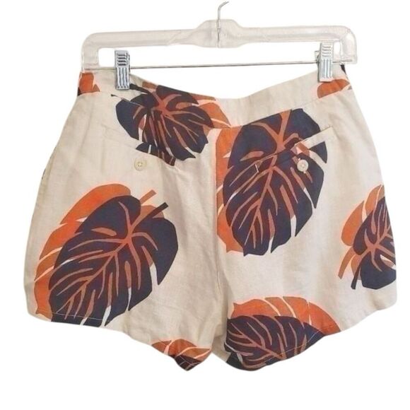 Lucky Brand Women’s Tossed Leaf Printed Casual 100% Linen Short Size 6 - Picture 4 of 7
